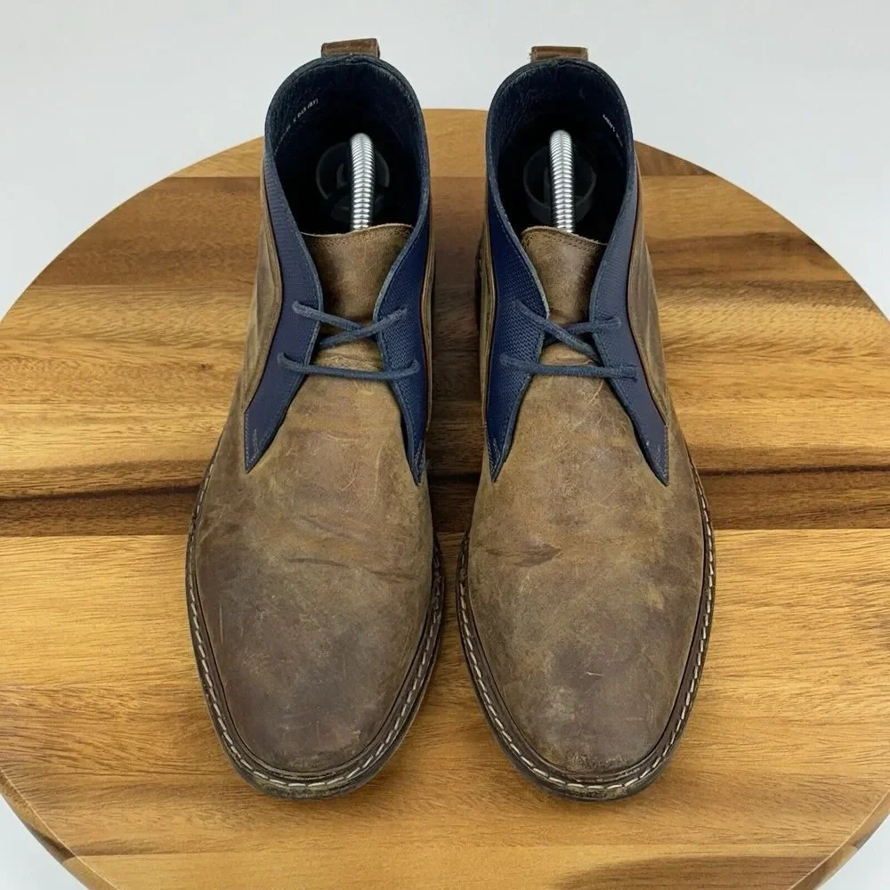 Mens Cole Haan‎ Cambridge Brown Leather Casual Ankle Chukka Boots Size 8.5 M